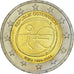 Austria, 2 Euro, 10 Jahre Euro, 2009, MS(63), Bimetaliczny