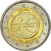 Spain, 2 Euro, 10 Jahre Euro, 2009, MS(63), Bi-Metallic