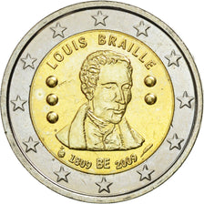 België, 2 Euro, Louis Braille, 2009, UNC-, Bi-Metallic