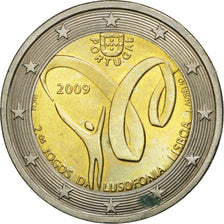 Portugal, 2 Euro, Jogos da lusofiona lisboa, 2009, MS(63), Bi-Metallic