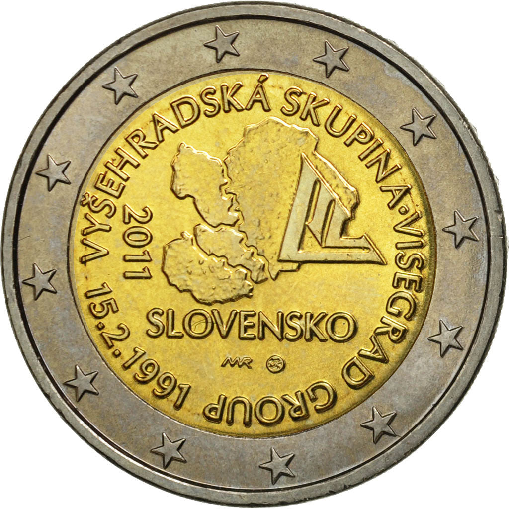 Slovakia, 2 Euro, Visegrad, 2011, MS(63), Bi-Metallic