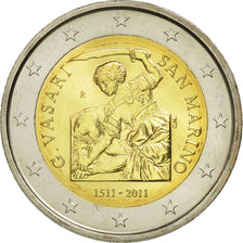 San Marino, 2 Euro, Giorgio Vasari, 2011, MS(63), Bi-Metallic