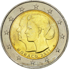 Monaco, 2 Euro, Albert II, Charlene Wittstock, 2011, MS(63), Bi-Metallic
