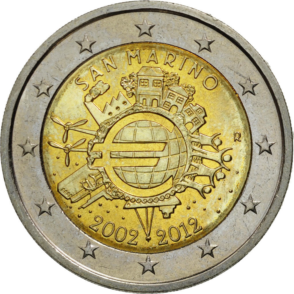 San Marino, 2 Euro, €uro 2002-2012, 2012, MS(63), Bi-Metallic