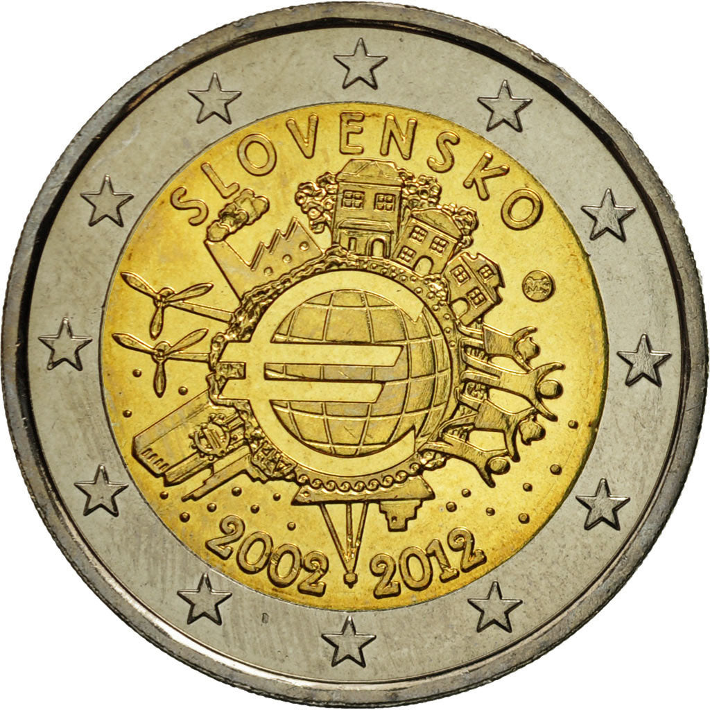 Eslovaquia, 2 Euro, €uro 2002-2012, 2012, SC, Bimetálico