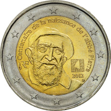 Monnaie, France, 2 Euro, Abbé Pierre, 2012, SPL, Bi-Metallic