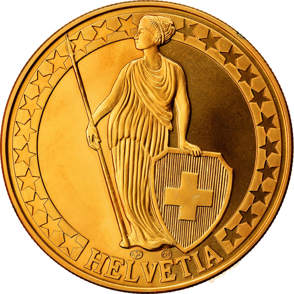 Switzerland, Medal, Le Lac de la Gruyère, MS(64), Copper-Nickel Gilt