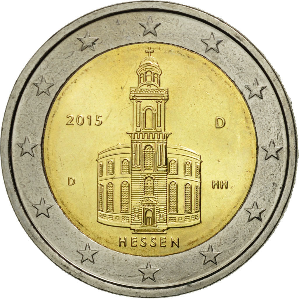 Niemcy, 2 Euro, Hessen, 2015, MS(63), Bimetaliczny