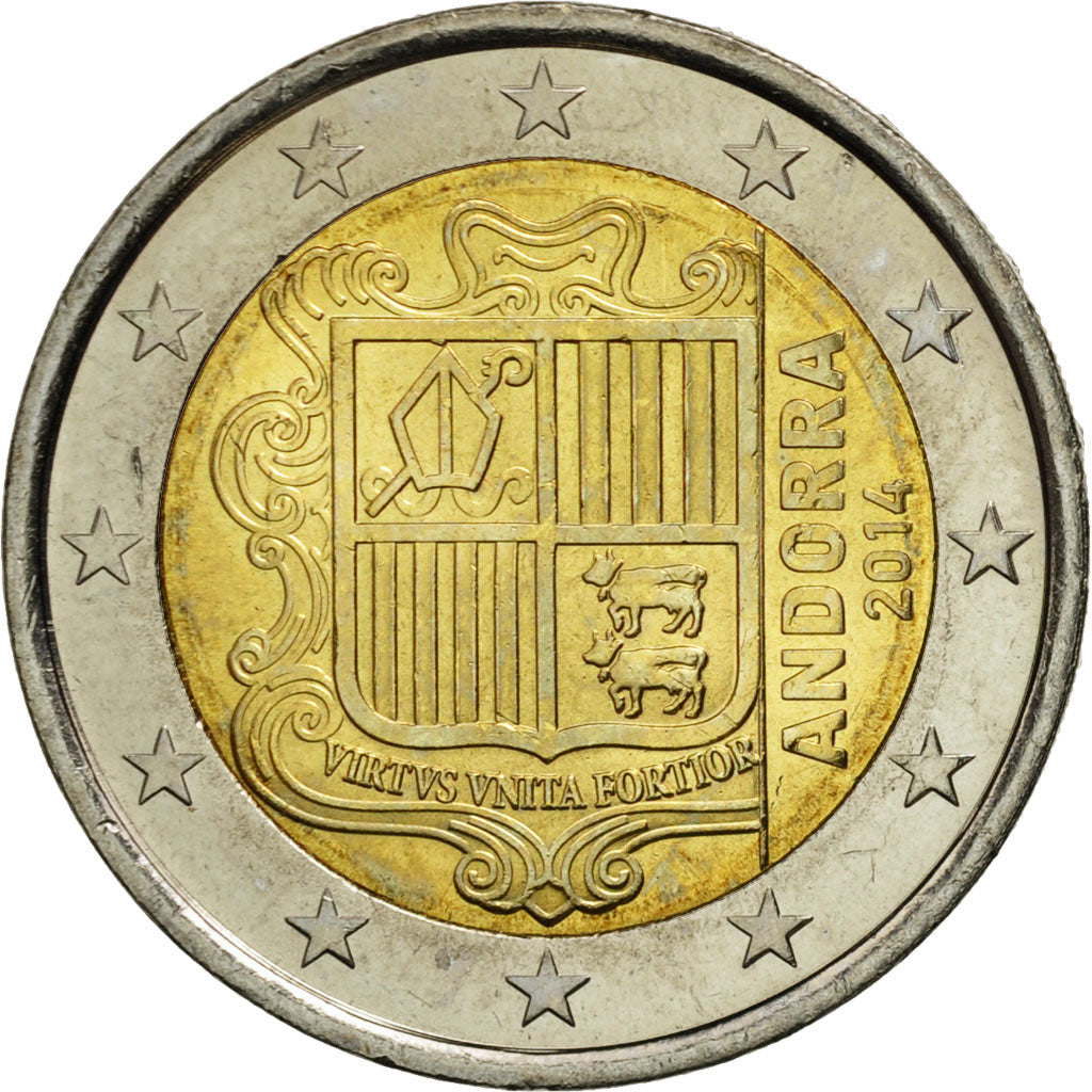 Andorra, 2 Euro, 2014, MS(63), Bi-Metallic