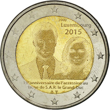 Luxembourg, 2 Euro, Grand Duc, 2015, MS(63), Bi-Metallic