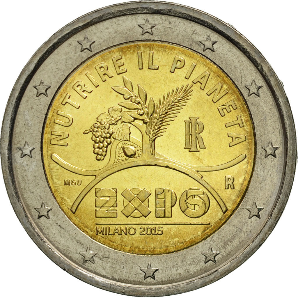 Italia, 2 Euro, Nutrire il pianeta, 2015, SPL, Bi-metallico