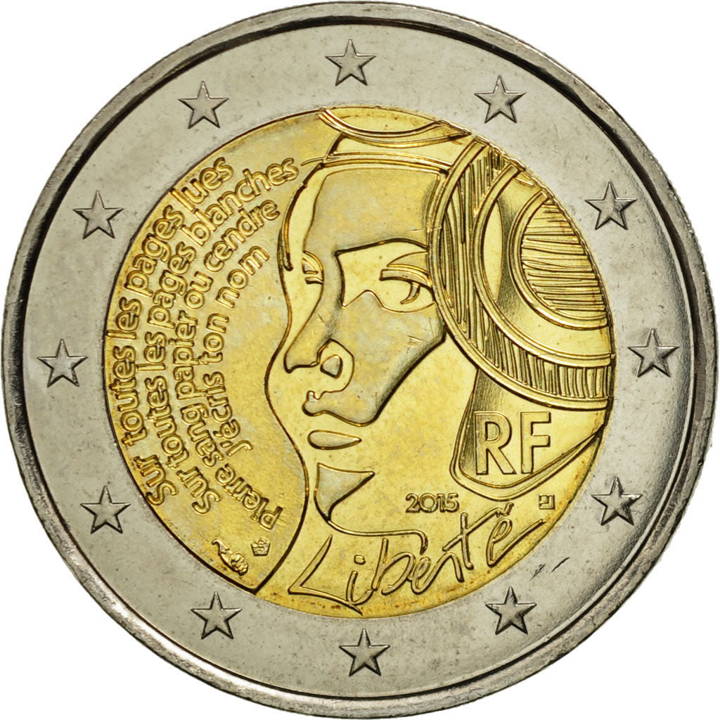 Coin, France, 2 Euro, 2015, MS(63), Bi-Metallic
