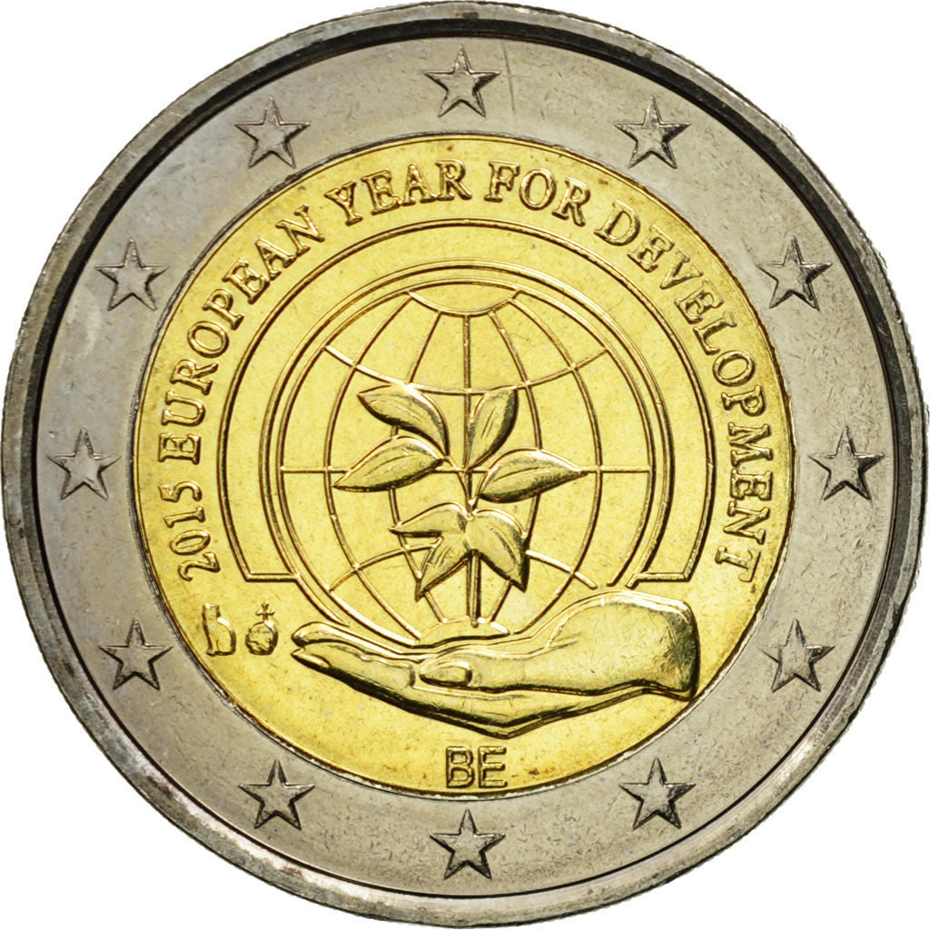 Belgium, 2 Euro, European Year for Development, 2015, MS(63), Bi-Metallic