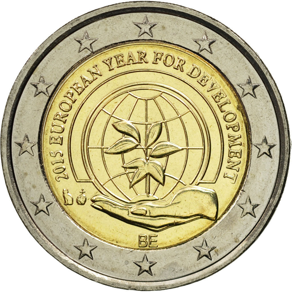 Belgium, 2 Euro, European Year for Development, 2015, MS(63), Bi-Metallic