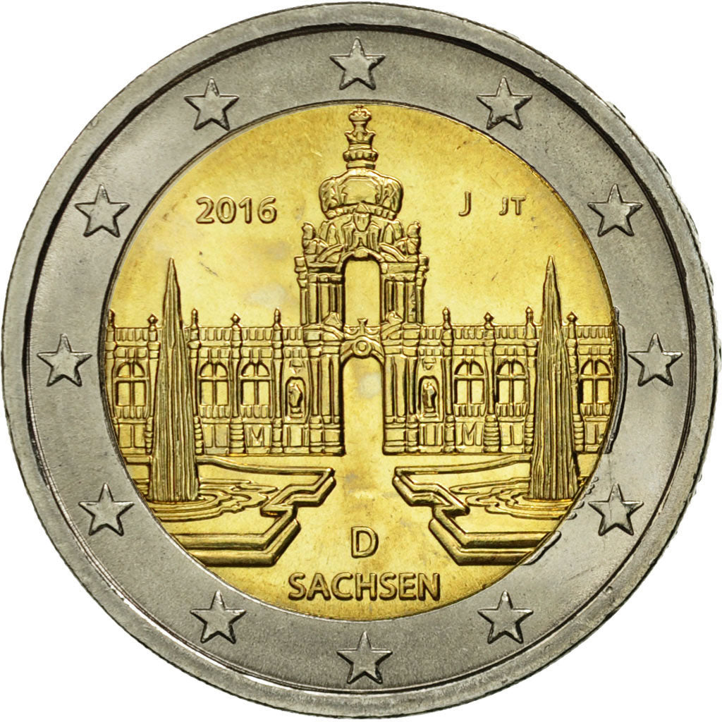 Allemagne, 2 Euro, Sachsen, 2016, SPL, Bi-Metallic