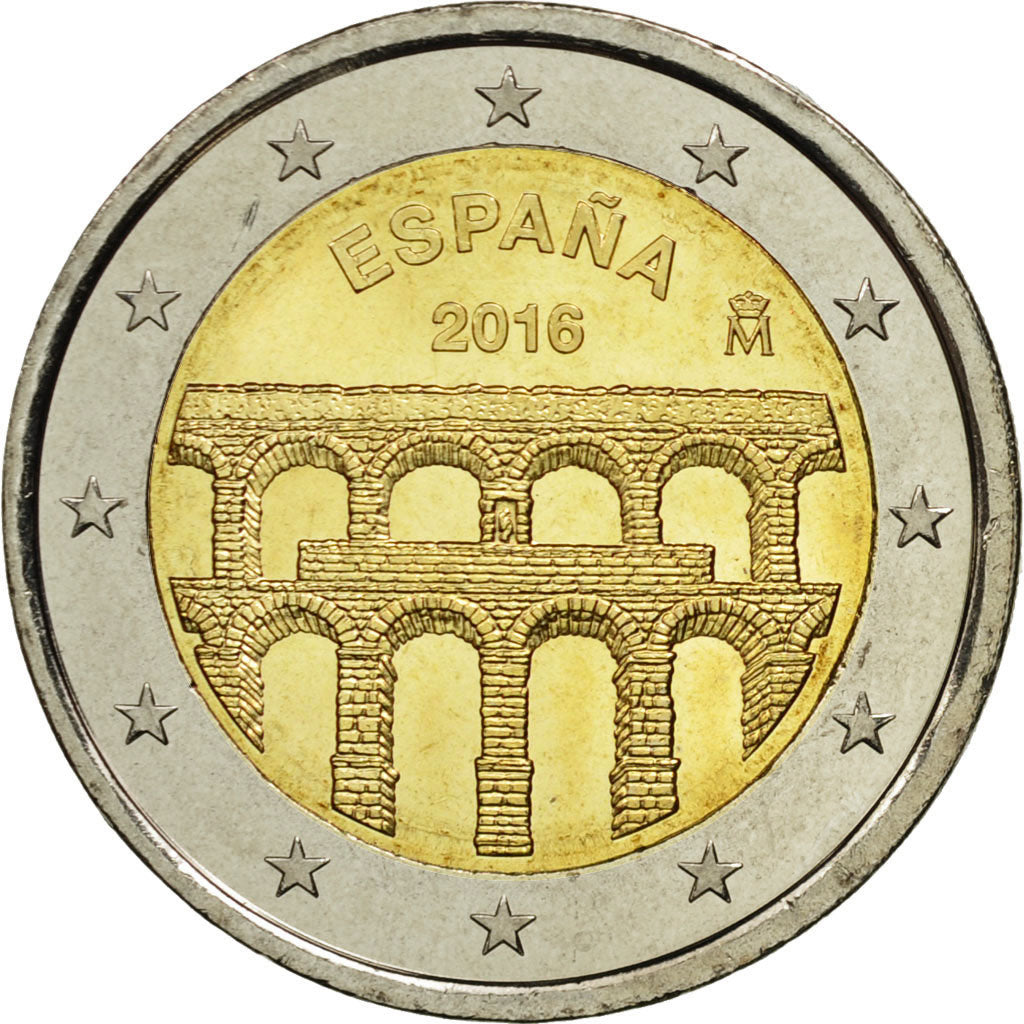 Hiszpania, 2 Euro, 2016, MS(63), Bimetaliczny