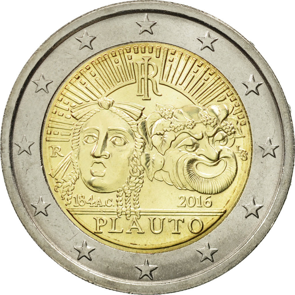 Italy, 2 Euro, Plauto, 2016, MS(63), Bi-Metallic