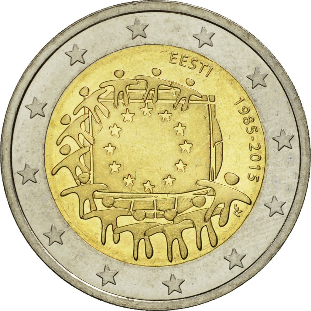 Estonia, 2 Euro, Flag, 2015, UNZ, Bi-Metallic