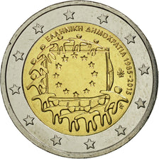 Greece, 2 Euro, Flag, 2015, MS(63), Bi-Metallic