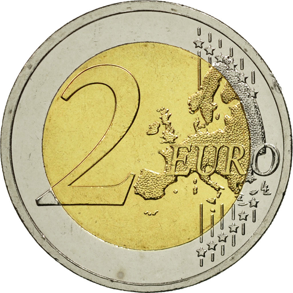 Greece, 2 Euro, Flag, 2015, MS(63), Bi-Metallic