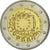 Cyprus, 2 Euro, Flag, 2015, MS(63), Bi-Metallic
