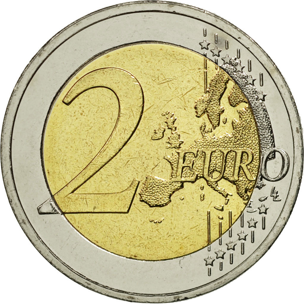 Cypr, 2 Euro, Flag, 2015, MS(63), Bimetaliczny