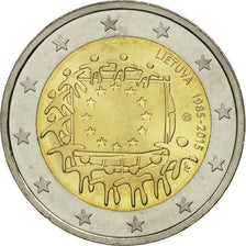 Litwa, 2 Euro, Flag, 2015, MS(63), Bimetaliczny