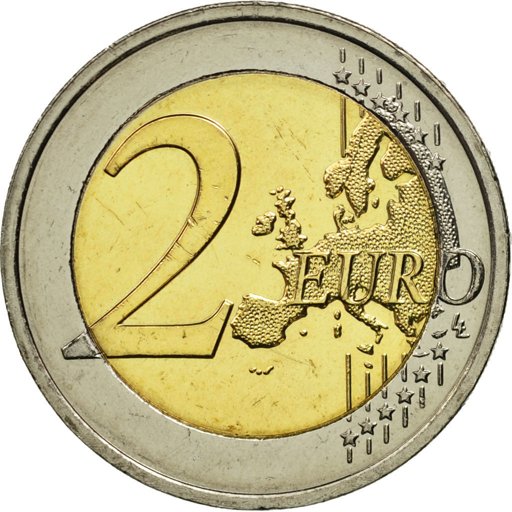 Luxembourg, 2 Euro, Flag, 2015, MS(63), Bi-Metallic