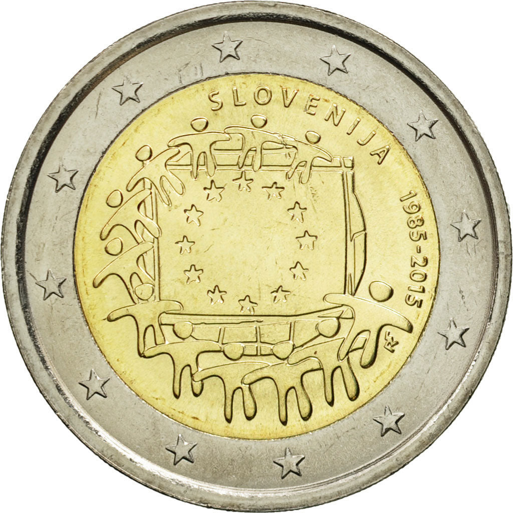Slovenia, 2 Euro, Flag, 2015, MS(63), Bi-Metallic
