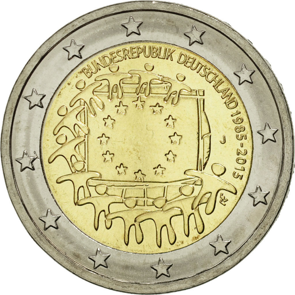 Germany, 2 Euro, Flag, 2015, MS(63), Bi-Metallic