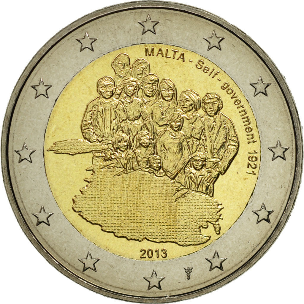 Malta, 2 Euro, Self-Government 1921, 2013, MS(63), Bi-Metallic