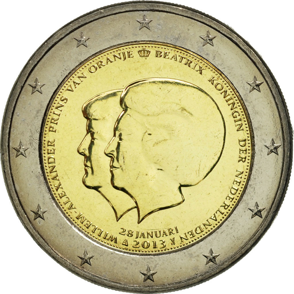 Netherlands, 2 Euro, Willem-Alexander, 2013, MS(63), Bi-Metallic