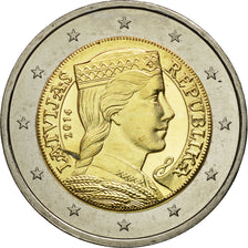 Latvia, 2 Euro, Portrait, 2014, MS(63), Bi-Metallic