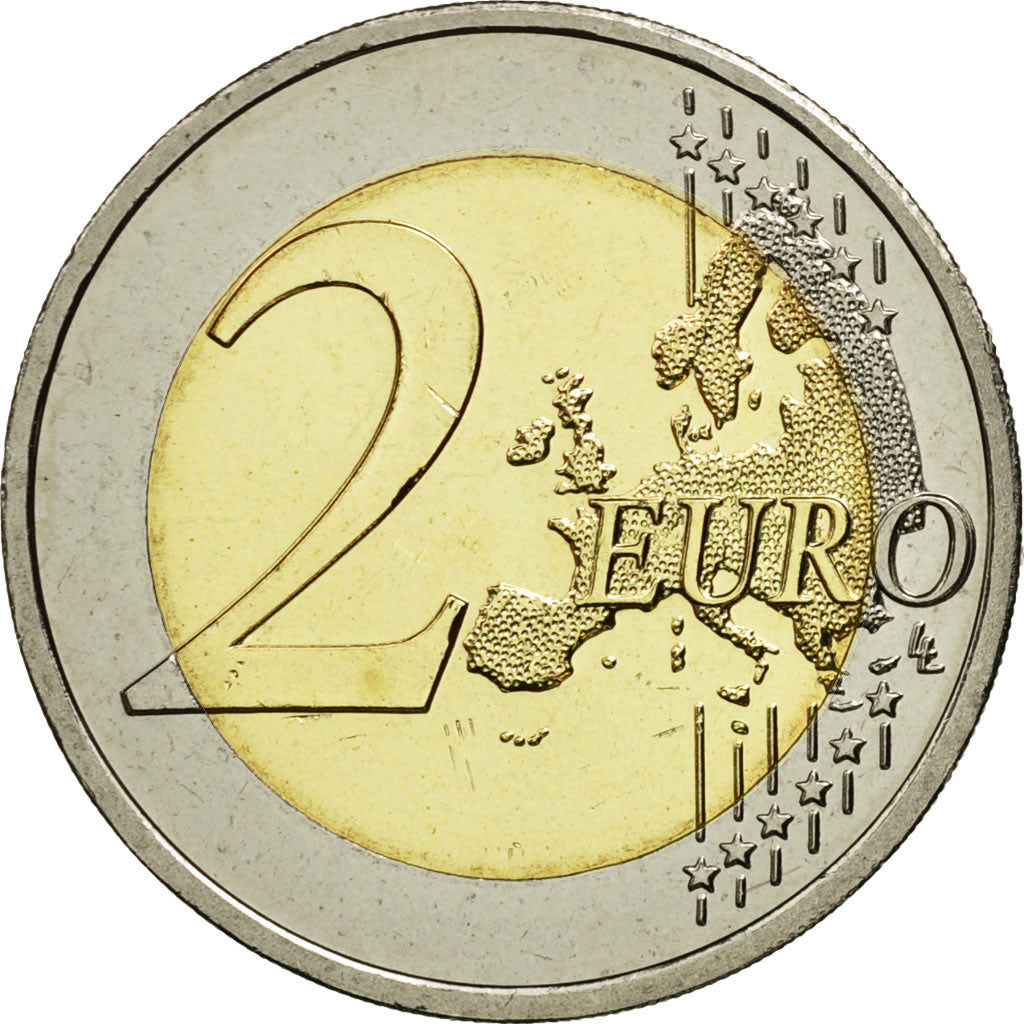 Latvia, 2 Euro, Portrait, 2014, MS(63), Bi-Metallic