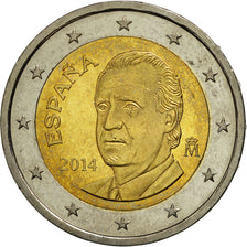 Hiszpania, 2 Euro, 2014, MS(63), Bimetaliczny