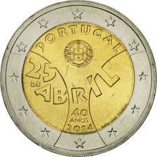 Portugal, 2 Euro, 25 de Abril, 2014, SPL, Bi-Metallic