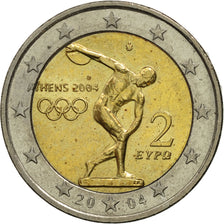 Grecja, 2 Euro, athens, 2004, MS(63), Bimetaliczny