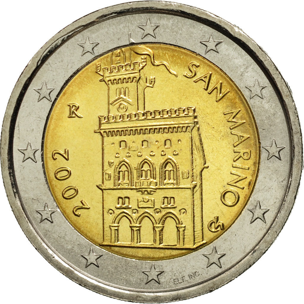 San Marino, 2 Euro, 2002, MS(63), Bi-Metallic