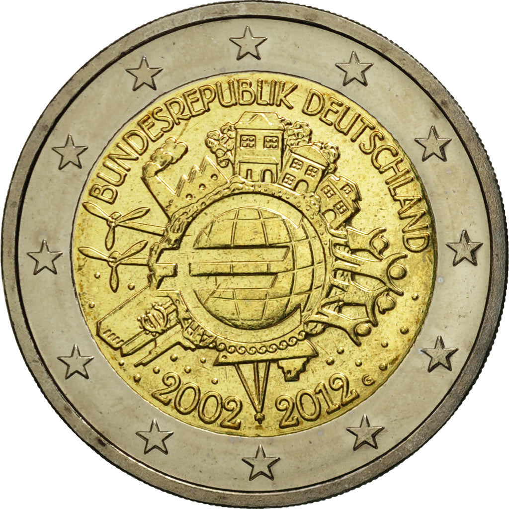Germania, 2 Euro, 10 years euro, 2012, SPL, Bi-metallico