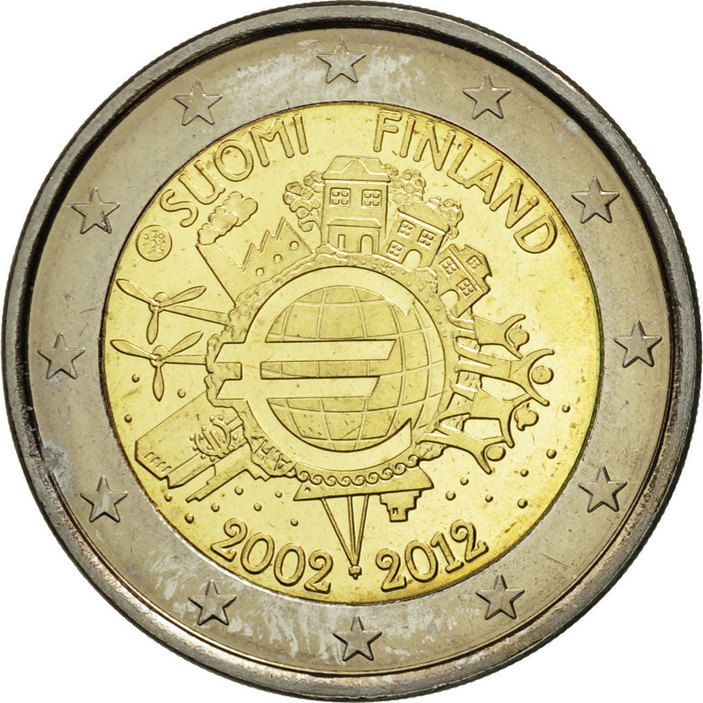 Finland, 2 Euro, 10 years euro, 2012, MS(63), Bi-Metallic