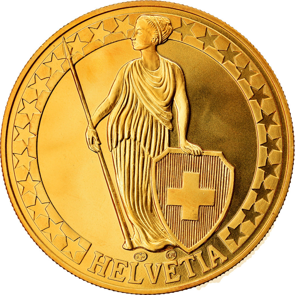 Switzerland, Medal, Der Bodensee, Die Schweizer Seen, MS(64), Copper-Nickel Gilt