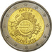 Malta, 2 Euro, 10 years euro, 2012, MS(63), Bi-Metallic