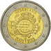 Netherlands, 2 Euro, 10 years euro, 2012, MS(63), Bi-Metallic