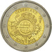 Países Bajos, 2 Euro, 10 years euro, 2012, SC, Bimetálico