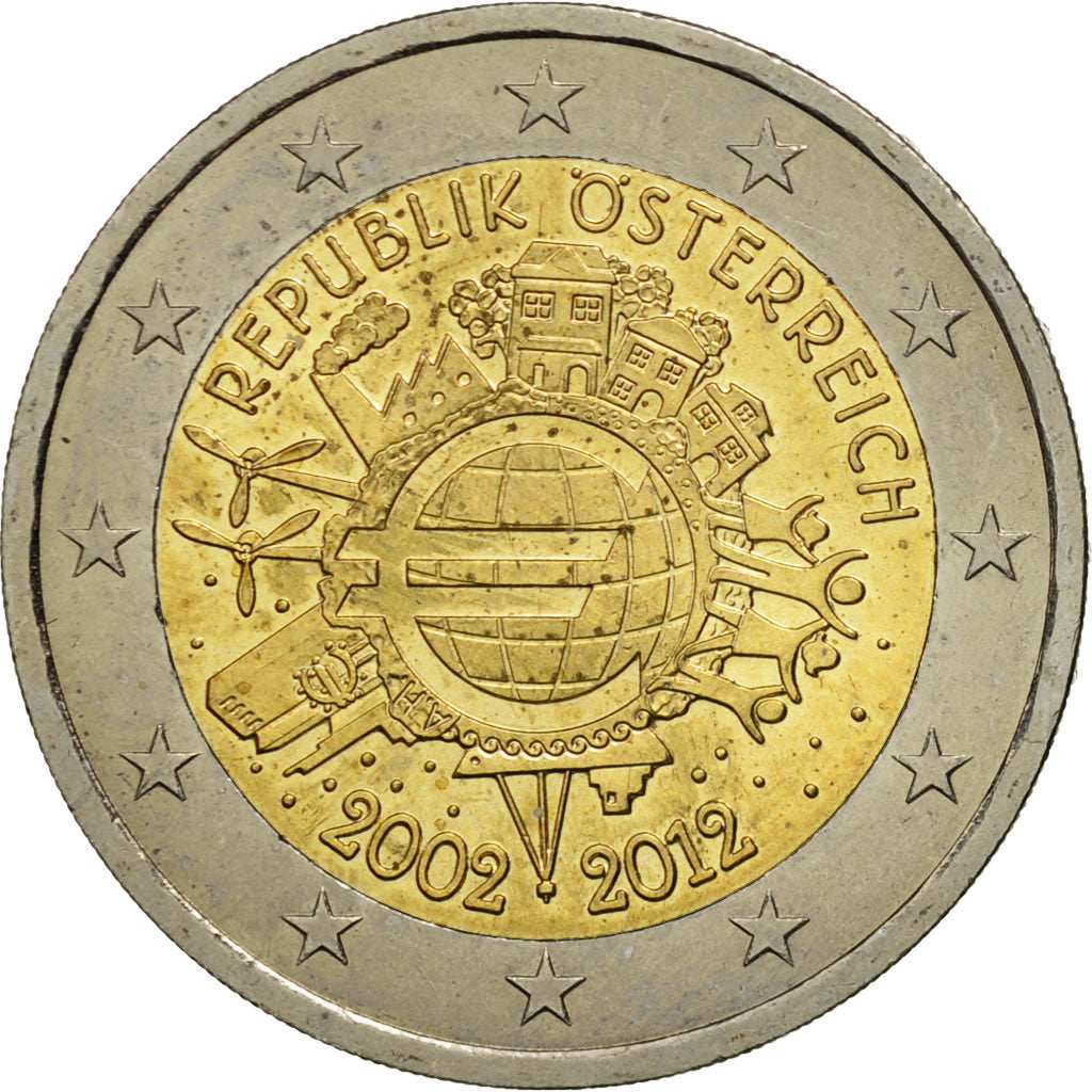 Österreich, 2 Euro, 10 years euro, 2012, UNZ, Bi-Metallic