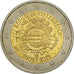 Austria, 2 Euro, 10 years euro, 2012, MS(63), Bimetaliczny