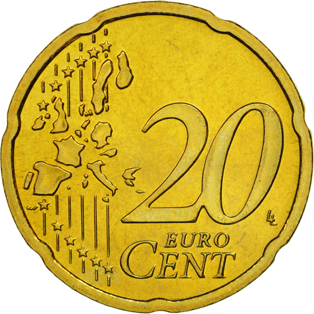 GERMANY - FEDERAL REPUBLIC, 20 Euro Cent, 2006, MS(63), Brass, KM:211