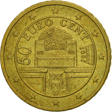 Austria, 50 Euro Cent, 2002, MS(63), Brass, KM:3087