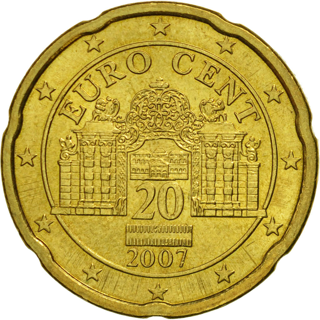 Austria, 20 Euro Cent, 2007, SPL, Ottone, KM:3086