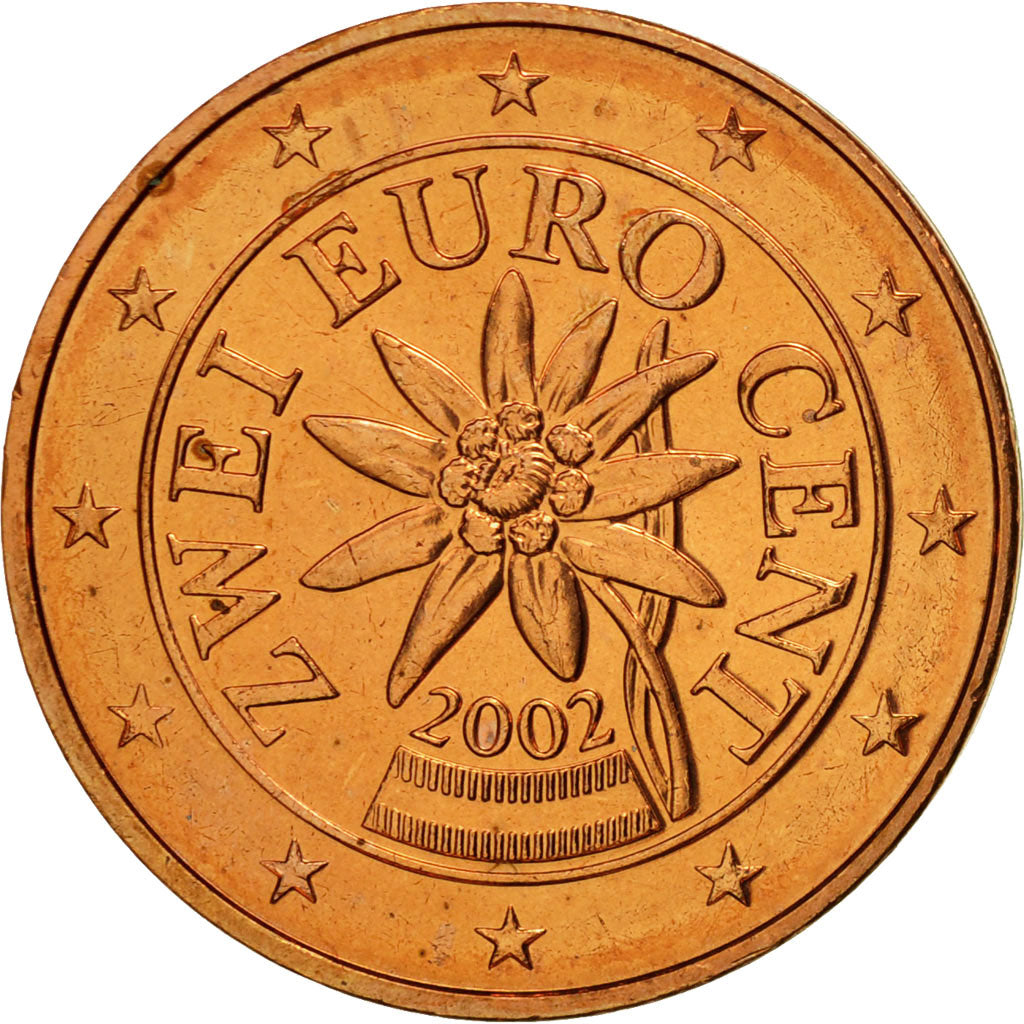 Oostenrijk, 2 Euro Cent, 2002, UNC-, Copper Plated Steel, KM:3083